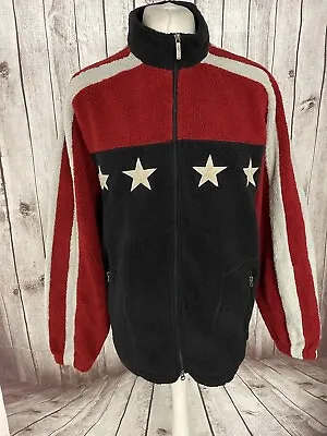 Buy Gant USA Flag Stars Striped Fleece XL 46 Full Zip Jacket Vintage Retro Fall 2003 • 39.90£