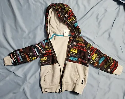 Buy Disney Star Wars Zip Up Hoodie Size 4 Jacket Sweatshirt Child Darth Vader • 7.89£