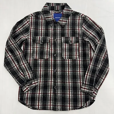 Buy Jack And Jones Jorollie Check Over Shirt Shirt Jacket Black Red Size Small • 28£