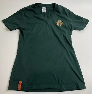 Buy Jagermeister Promo T-Shirt Short Sleeve V-Neck Green Gold Deer Logo Size L • 16.10£