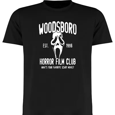Buy SCREAM  WOODSBORO HORROR FILM CLUB   Green Red White T-Shirt • 12.99£