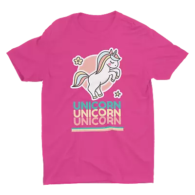 Buy Cute Unicorn X3 Printed Colour T Shirt - Mens & Womens Sizes • 12.99£