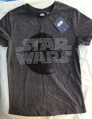 Buy Ladies Or Older Girls Grey Short Sleeve T Shirt With Star Wars Sizes 6, 8 • 6.99£