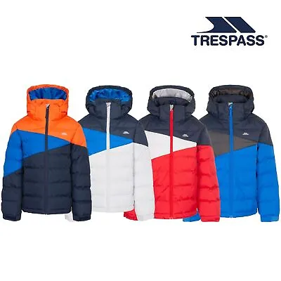 Buy Trespass Boys Padded Jacket Windproof Water Resistant Hooded School Layout • 25.99£