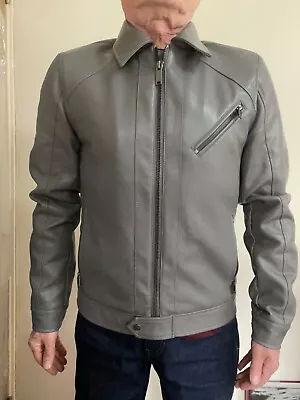 Buy Faux Leather Jacket, Mid/light Grey, Small • 29£