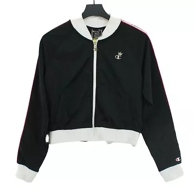 Buy Champion Women's Jacket M Black Graphic 100% Polyester Bomber Jacket • 10£