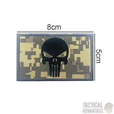 Buy ACU Digital Camouflage Punisher Morale Patch 8cm X 5cm Hook & Loop Airsoft Camo • 5.49£