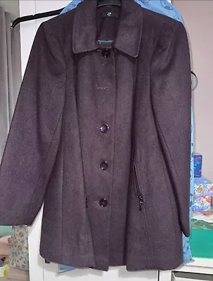 Buy Brand New Evans Ladies Deep Purple Pea Coat - Uk Size 18 • 45£