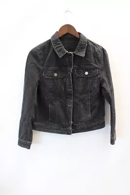 Buy Women's ZADIG & VOLTAIRE Charcoal Black Distressed Kioky Denim Jacket Size M S77 • 9.99£