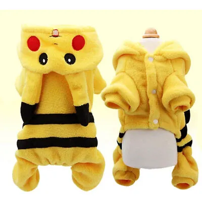 Buy Winter Deluxe Pikachu Pokemon Pet Dog Cat Warm Clothes Puppy Costume Hoodie • 6.49£