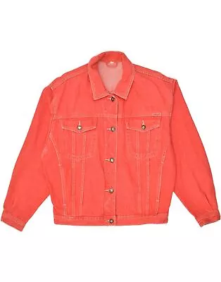 Buy VINTAGE Womens Denim Jacket UK 16 Large Red Cotton AW26 • 24.20£