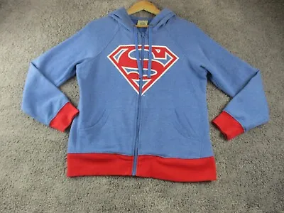 Buy DC Comics Superman Hoodie Hooded Top Medium Long Sleeve Zip Up Graphic • 12.48£