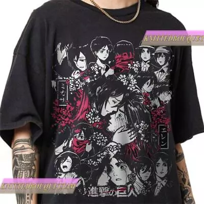 Buy Anime Titan Eren And Mikasa Shirt, Levi Ackerman 90s Vintage Shirt, Anime Mikasa • 20.33£