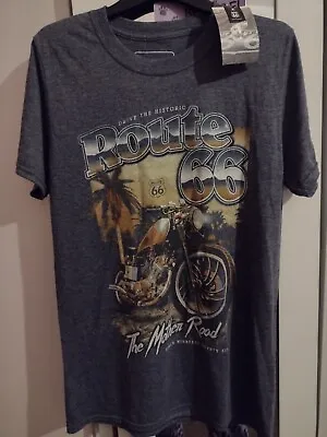 Buy Peacocks Size Small Grey Route 66 Motorbike T Shirt Tee • 10£