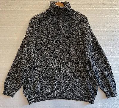 Buy Michael Kors Turtleneck Sweater Women Medium Heavy Silver Thread Cabin Cozy • 28.41£