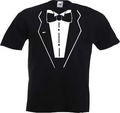 Buy DINNER SUIT TUXEDO BLACK TIE JOKE FANCY DRESS - Mens Cool Tee • 7.99£