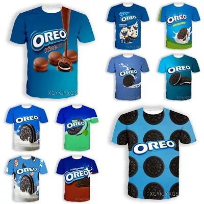 Buy 3D Womens Mens OREO Cookie Pullover T-Shirt Casual Short Sleeve Tee Tops Gift • 8.39£