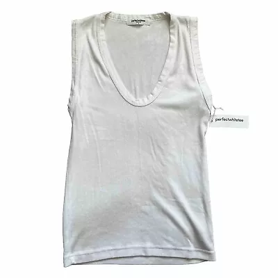 Buy Perfect White Tee Nwt White Tank Size Large Minimalist Modern Chic Cool Comfy • 43.42£