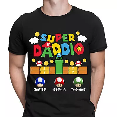 Buy Personalised Super Mario Daddio Gaming Fathers Day Mens T-Shirts Tee Top #DGV#5 • 13.49£