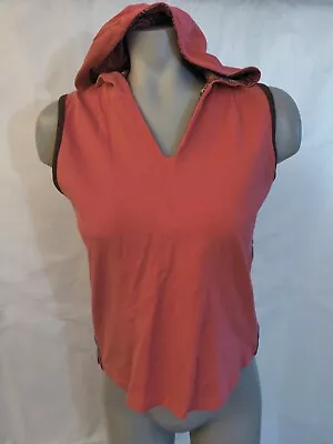 Buy Bolle Coral Red Hoodie Sleeveless Hooded V-Neck Top Size M • 7.71£