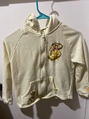 Buy Disney Parks Belle Yellow Sparkly Hoodie Girls Sz. MZip Up Beauty & The Beast • 15.75£