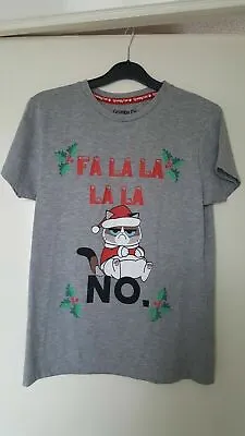 Buy Primark Ladies Grumpy Cat Christmas T Shirt UK 6-8 Small S • 9.99£