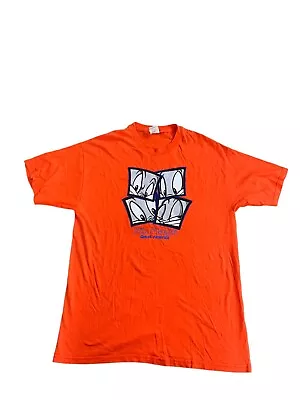 Buy Vintage Six Flags Bugs Bunny Orange T Shirt Warner Bros Large • 19.99£