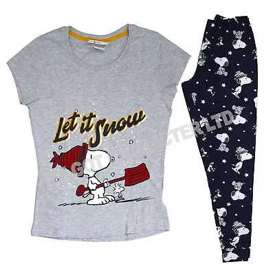 Buy Peanuts Snoopy Pyjama Gift Pack Women's PJs Set | Cozy Cotton Sleepwear UK 8-24 • 9.99£