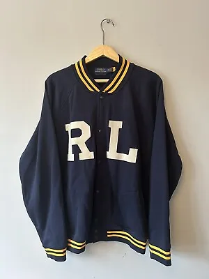 Buy Polo Ralph Lauren RL Letterman Varsity Jacket Navy XXL • 69.99£
