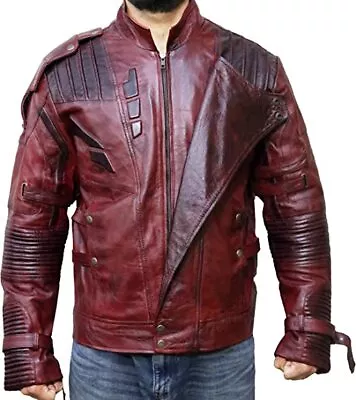 Buy Guardians Of The Galaxy 2 Star Lord Chris Pratt Maroon Real Leather Jacket • 59.99£