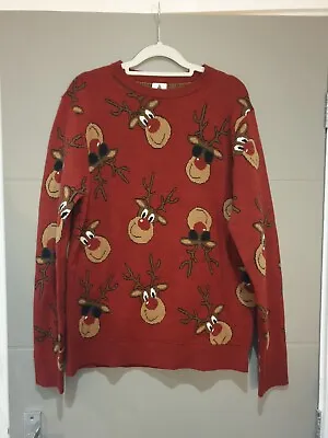 Buy Mens Red CHRISTMAS Jumper - Rudolph Size Medium - Excellent Condition  • 8.99£