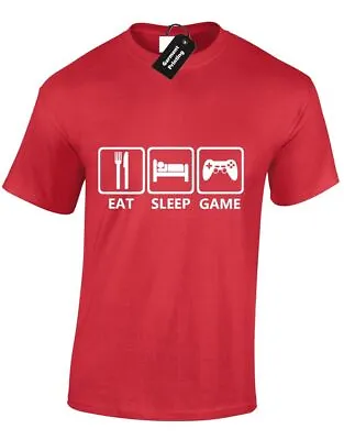 Buy Eat Sleep Game Mens T Shirt Funny Gaming Gamer Battle Pc Tee • 7.99£