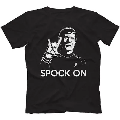 Buy Spock On T-Shirt 100% Cotton Spoof Funny Rock On • 14.97£