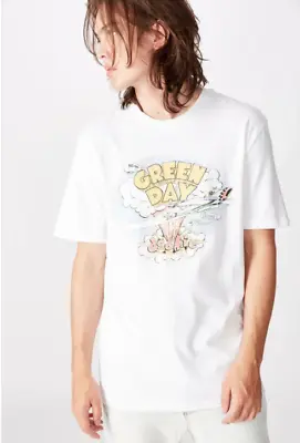 Buy Men's Licensed Band Merchandise Green Day T-Shirt XL White Dookie • 18.75£