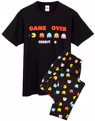 Buy Pac-Man Pyjamas Mens Arcade Game Over Black T Shirt & Loungewear Joggers Pjs • 25.99£