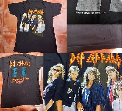 Buy Def Leppard Shirt Hysteria Tour 1988 Original  M - G Worldwide Free Shipping • 39£