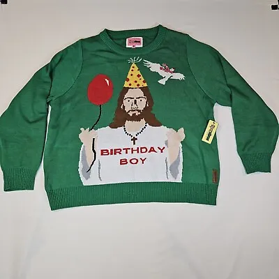 Buy Tipsy Elves Ugly Christmas Sweater Happy Birthday Boy Jesus XXL 2XL NWT • 38.56£