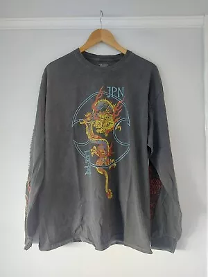 Buy Urban Outfitters Washed Black Long Sleeve Tokyo Dragon Skater Tee BNWT Size Sml • 17.50£