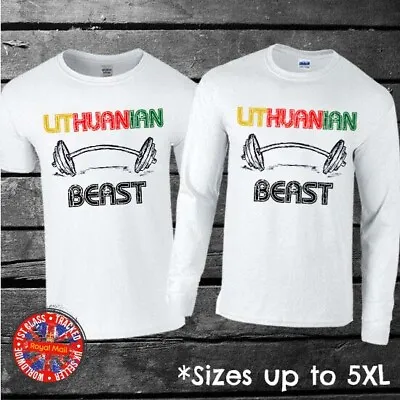 Buy Lithuanian Beast T-shirt Short Long Sleeve Birthday Gift Gym Fathers Day Mens • 10.95£