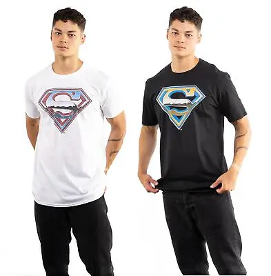 Buy DC Comics Mens T-shirt Superman Chrome Logo S-2XL Official • 10.49£