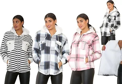 Buy Ladies Jacket Hoodies Sherpa Fur Hoody Lined Fur Heavy Exclusive Fleece 8 - 16 • 16.95£