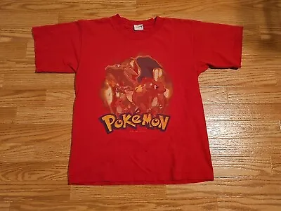 Buy Vintage 1999 Pokemon Charizard T-Shirt Youth Size M Nintendo 90s • 27.63£