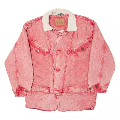 Buy Vintage LIZWEAR Womens Blanket Lined Denim Jacket Red 90s L • 26.99£