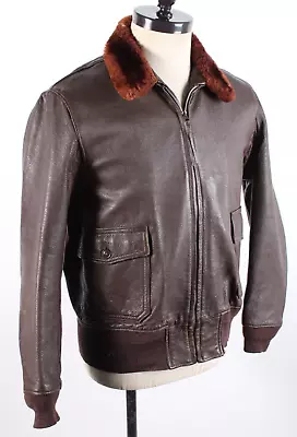 Buy Vintage 50s USN G-1 Goatskin Leather Flight Coat Jacket Mens Size 42-44 USA • 591.98£