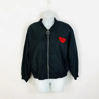 Buy Black Vintage Style Baseball Varsity Souvenir Bomber Jacket Size 16 • 10£