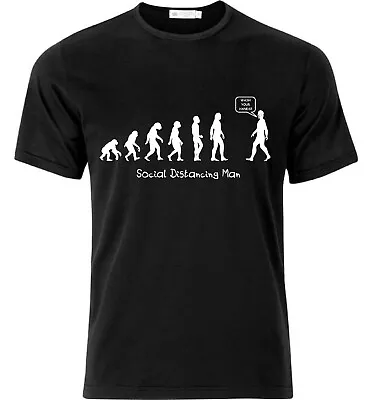 Buy Social Distancing Man Evolution Of Man Wash Your Hands T Shirt Black • 15.73£