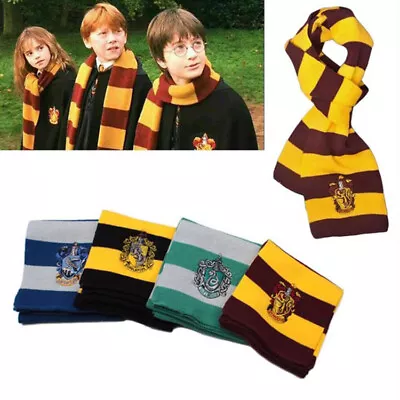 Buy Unisex Harry Potter Scarf Gryffindor-Slytherin-Hufflepuff-Raveclaw Scarf Cosplay • 6.55£