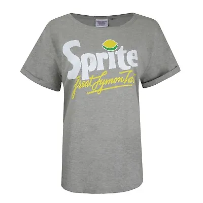 Buy Official Sprite Ladies Retro Logo T-shirt Grey S - XL • 10.49£