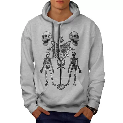Buy Wellcoda Gothic Skull Mens Hoodie, Hail Horror Casual Hooded Sweatshirt • 25.99£