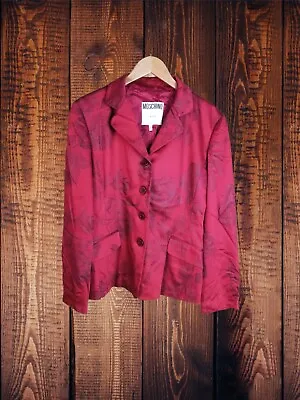 Buy MOSCHINO JEANS Burgundy Floral Blazer Jacket Size I 46 / US 12 / UK 10 • 39.99£